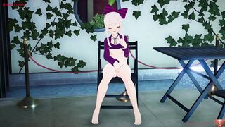 White-Haired Beauty Masturbates at Outdoor Pool, Squirts Until the Water Rises