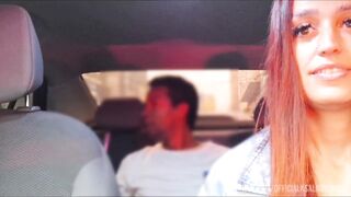 Horny female driver catches her passenger masturbating in the car and gives her a wild ride - 4 image