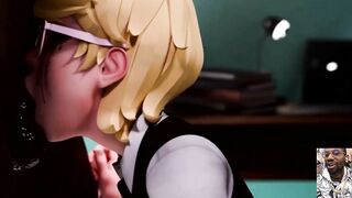 Nerdy girl Judy gets her bald pussy drilled and fingered until she squirts with pleasure