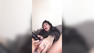 French Cutie's first public show: Massive dildos, anal and squirt in private show - 1 image