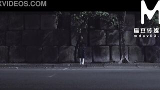 Asian babe Asia's short hair blows while she squirts in a parody game with toys