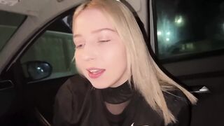 Hot blonde with big natural tits gets rough sex in a car and squirts & cums hard - 1 image