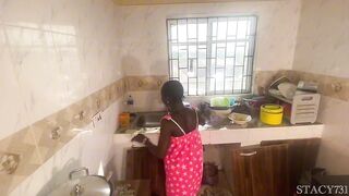 Mature hottie asks for fuck instead of food in the kitchen - Insatiable Squirt!