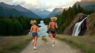 Blonde Travelers turn AI slaves into wild lesbian sluts with fisting, squirt & domination