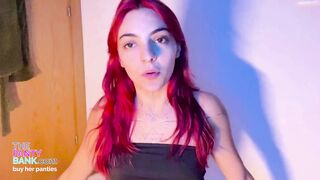 Petite European teen with perky tits masturbates with vibrator until she squirts in orgasmic bliss - The Panty Bank - Used Panties - 1 image