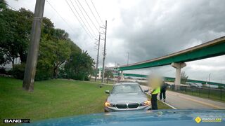 Watch Gypsy Rose pay for her sins with a wild roadside fuck and a messy creampie