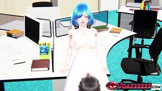 Elisa, the hot secretary, gets wet & wild with dildo in pantyhose & pussy play - 15 image