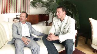 Watch Colette get double penetrated and showered with jizz