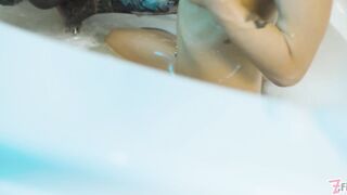 Bathtub Fisting with Heavy Squirt & ATM Action: Insane Lesbian Action with Dildo, Tattooed Prolapse & ATM Action - 4 image