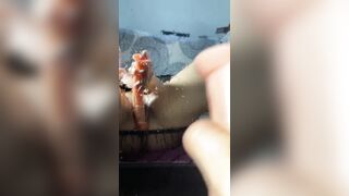 Watch this hot Latina squirt while getting ass-clapped in homemade video