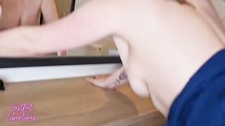 Watch this hairy MILF get a face full of stranger's dicks & squirt in public like a pro - 15 image