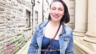Watch this hairy MILF get a face full of stranger's dicks & squirt in public like a pro - 3 image