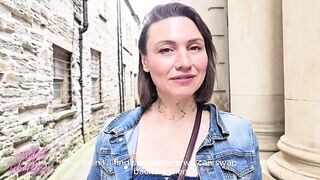 Watch this hairy MILF get a face full of stranger's dicks & squirt in public like a pro - 4 image