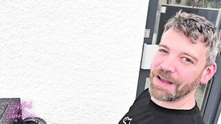 Watch this hairy MILF get a face full of stranger's dicks & squirt in public like a pro - 5 image
