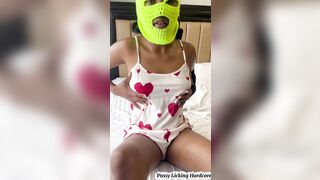 Watch this ebony slut get her pussy and ass licked until she squirts like a fountain - 1 image