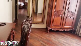Jarushka Ross gets her ass spanked & face smashed in by horny housemen for Spit in mouth, Squirt, Ass and a messy facial - 1 image