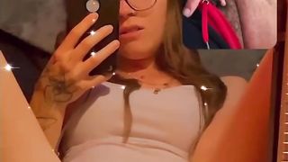 Met this Slut on Snap sent her a Pic of my Cock she sent me Videos Fucking herself Husband not Home