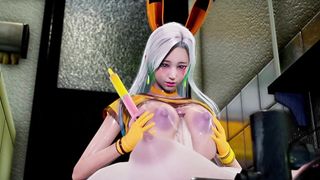 3D Hentai Uncensored: Resident Evil 8 Lady Dimitrescu Futa Fucks Hard Pikachu Girl in Public Toilet - 14 image