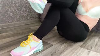 Sexy round ass sports girl rides big dildo and squirts - 2 image