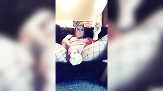 Fucking my Pussy with a Dildo till I Squirt all over my Camera